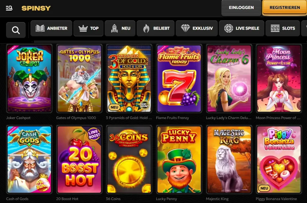 Spielautomaten bei SpinsyCasino