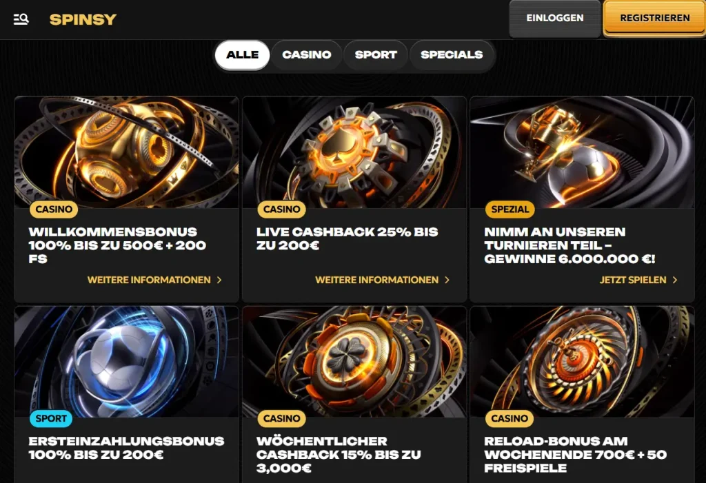 Spinsy Online Casino Bonus