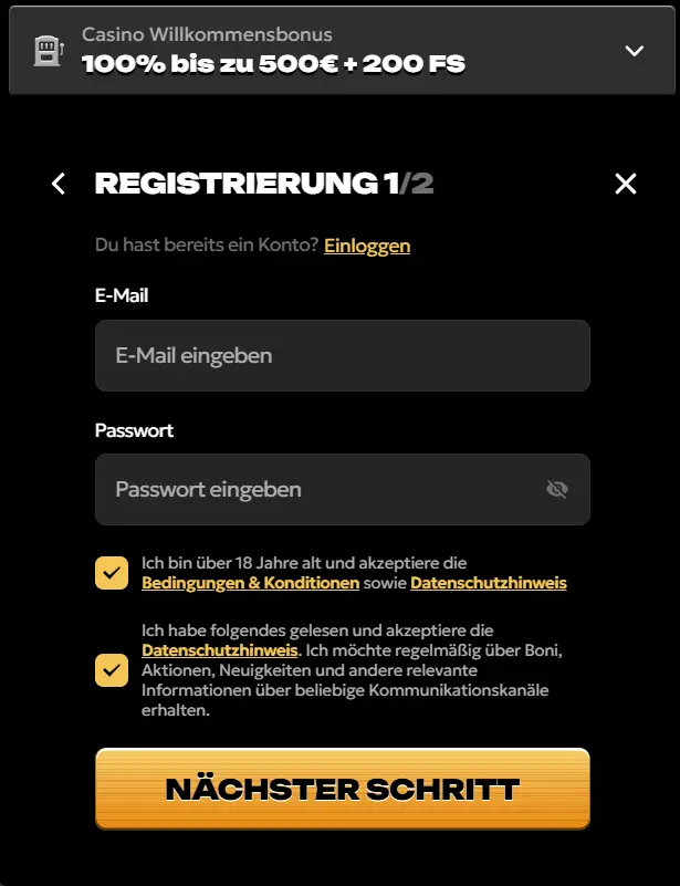 Registrierungsprozess
