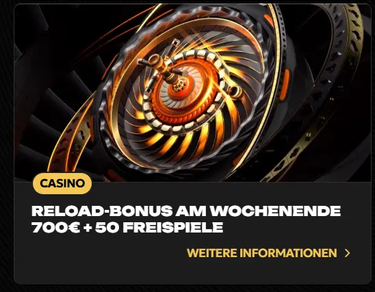 Reload-Bonus am Wochenende mit 50 Freispiele